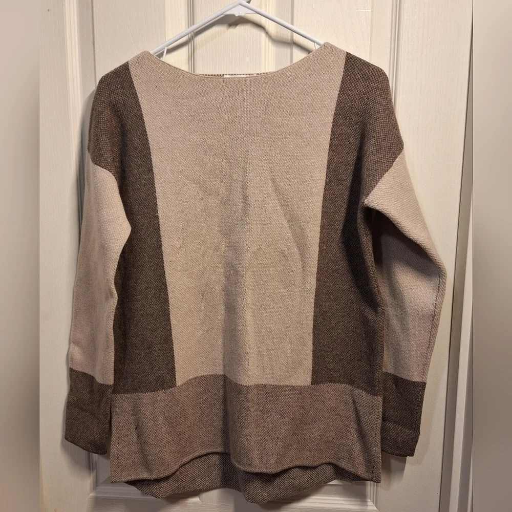 Cashmere Wool Vince Colorblock Gray Sweater XS